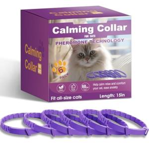 6-Pack Cat Calming Collars with Soothing Pheromones