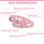 Dillybud Adjustable Leather Cat Collars with Bell