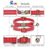 Adjustable Leather Cat Collar with Bell - Brown