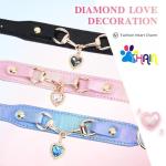 Sparkly Pink Dog Collar with Heart Charm