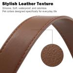 Adjustable Waterproof Leather Dog Collar for Small Dogs