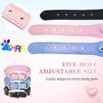 Bling Diamond Heart Charm Dog Collar - Pink