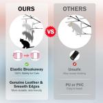 Dillybud Adjustable Leather Cat Collars with Bell