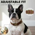 Adjustable Waterproof Leather Dog Collar for Small Dogs