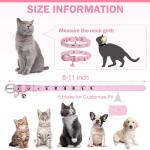 Dillybud Adjustable Leather Cat Collars with Bell