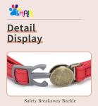 Adjustable Leather Cat Collar with Bell - Brown