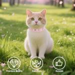 Dillybud Adjustable Leather Cat Collars with Bell