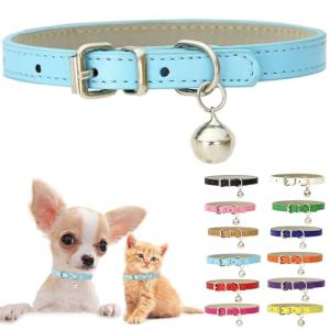 Blue XXS Dog Collar with Bell for Tiny Pets