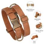 Stylish Adjustable PU Leather Dog Collar for Large Dogs