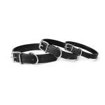 Azinoo Black Leather Dog Collar for All Sizes