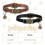DOPENSPI Adjustable Leather Cat Collars with Bells