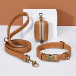 Stylish Adjustable PU Leather Dog Collar for Large Dogs