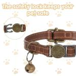 DOPENSPI Adjustable Leather Cat Collars with Bells