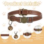DOPENSPI Adjustable Leather Cat Collars with Bells
