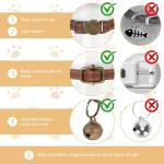 DOPENSPI Adjustable Leather Cat Collars with Bells
