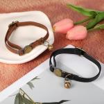 DOPENSPI Adjustable Leather Cat Collars with Bells
