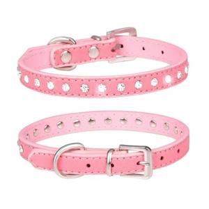 Pimaodog Bling Rhinestone Collar for Small Pets