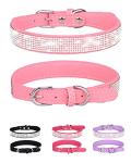 Pink Adjustable Rhinestone Dog Collar for Small Dogs