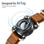 Leather Airtag Dog Collar – Waterproof, Quick Release