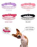 Pink Adjustable Rhinestone Dog Collar for Small Dogs