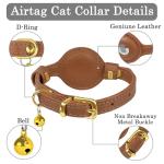 OOPSDOGGY Leather Cat Collar with AirTag Holder