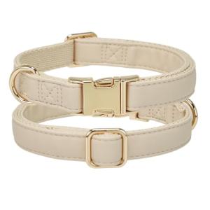 YUDOTE Soft Leather Padded Dog Collar for Small Dogs