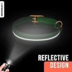 OOPSDOGGY Reflective Leather Cat Collar with Bell