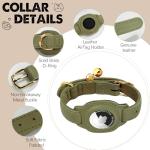 AirTag Cat Collar with Bell - Olive Green