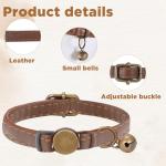 Soft Adjustable Leather Cat Collar with Bells