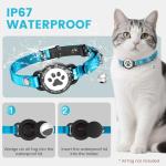 Waterproof Leather Cat Collar with AirTag Holder