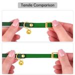 OOPSDOGGY Reflective Leather Cat Collar with Bell