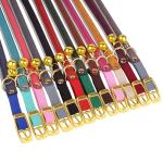 OOPSDOGGY Reflective Leather Cat Collar with Bell