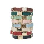 YUDOTE Soft Leather Padded Dog Collar for Small Dogs