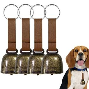 4 Bear Bells with Leather Strap for Dogs