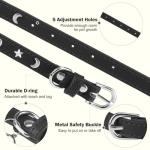 DILLYBUD Soft Leather Adjustable Dog Collar, Black