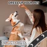 DILLYBUD Soft Leather Adjustable Dog Collar, Black