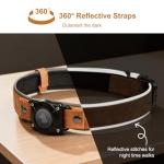 Waterproof Leather Dog Collar with AirTag Holder