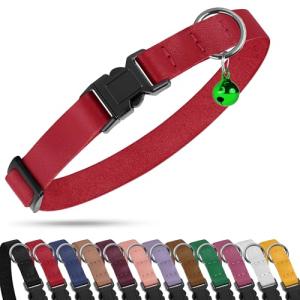 Adjustable Breakaway Cat Collar with Bell - Red