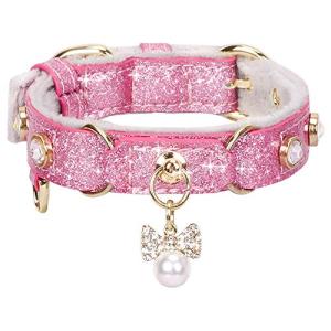 Bling Rhinestone Adjustable PU Leather Pet Collar