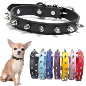 Black Spiked Dog Collar for Small Breeds
