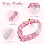 Bling Rhinestone Adjustable PU Leather Pet Collar