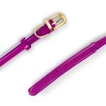 Reflective Adjustable Rolled Leather Dog Collar - Pink