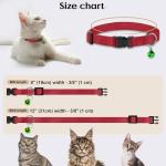 Adjustable Breakaway Cat Collar with Bell - Red