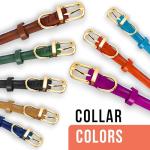 Reflective Adjustable Rolled Leather Dog Collar - Pink