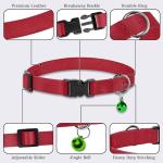 Adjustable Breakaway Cat Collar with Bell - Red