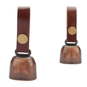 Leather Dog Collar with Quick-Release Training Bells