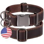 ADITYNA Heavy-Duty Leather Dog Collar - Adjustable