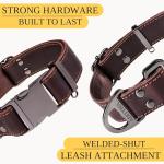 ADITYNA Heavy-Duty Leather Dog Collar - Adjustable