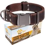 ADITYNA Heavy-Duty Leather Dog Collar - Adjustable