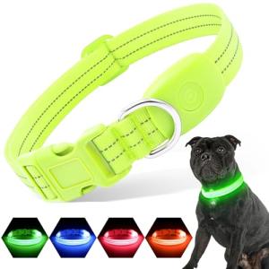 Rechargeable LED Light-Up Dog Collar - Green